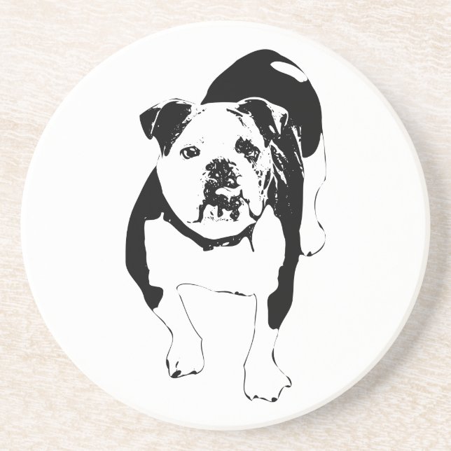Dessous De Verre En Grès Crisp Pause, Bulldog Cheer (Devant)