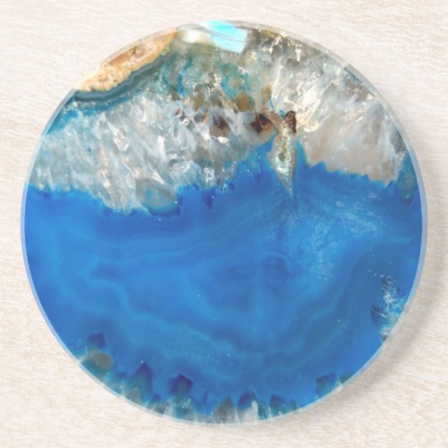 Dessous De Verre En Grès cristal bleu (Devant)