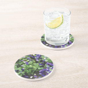 Dessous De Verre En Grès Cristal de Lavande Géométrique