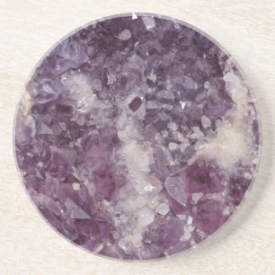 Dessous De Verre En Grès Cristal de quartz mauve-foncé