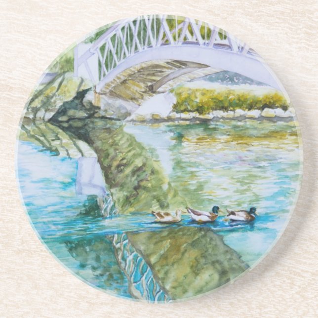 Dessous De Verre En Grès Croisement de canal (Devant)