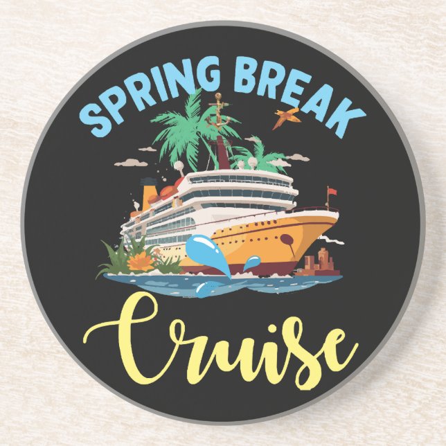 Dessous De Verre En Grès Croisière de vacances de printemps (Devant)
