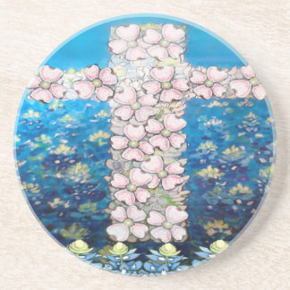 Dessous De Verre En Grès Croix florale