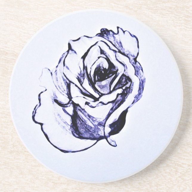 Dessous De Verre En Grès Croquis de fleur (Devant)
