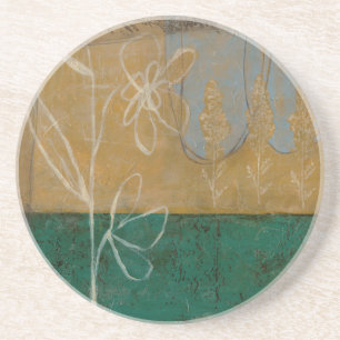 Dessous De Verre En Grès Croquis floral avec Fleur sauvage et Plante