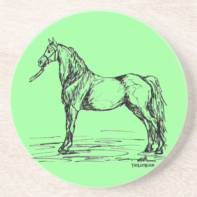 Dessous De Verre En Grès Croquis simple de cheval de Morgan (Devant)