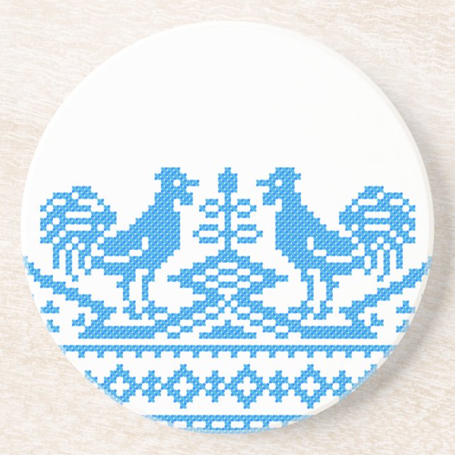 Dessous De Verre En Grès Cross-stitch (Devant)