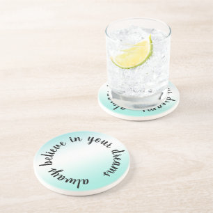 Dessous De Verre En Grès Croyez en vos rêves Inspiration Aqua Tie Dye