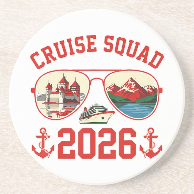 Dessous De Verre En Grès Cruise Squad Switzerland Vacation Trip 2026 (Devant)
