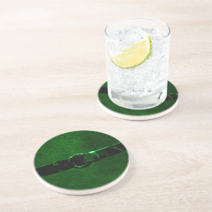 Dessous De Verre En Grès Cuir & Ceinture, Dessous de verre de grès vert Ric