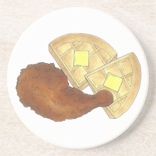 Dessous De Verre En Grès Cuisine soule classique Poulet frit et gaufres Din