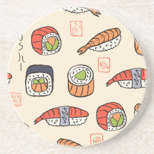 Dessous De Verre En Grès Cuisine sushi, design motif sans soudure.