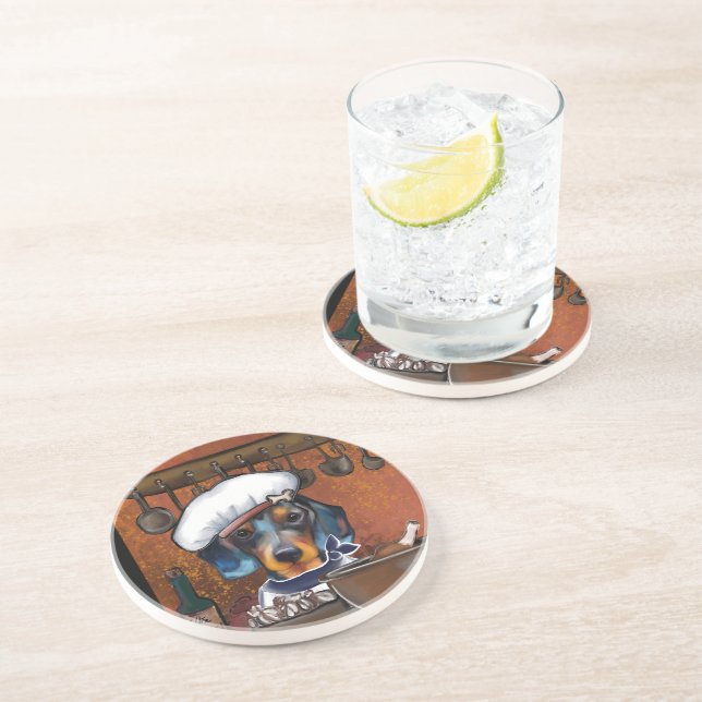 Dessous De Verre En Grès Cuisiniers Teckel (Côté)