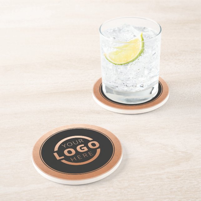 Dessous De Verre En Grès Cuivre de marque du logo promotionnel personnalisé (Côté)