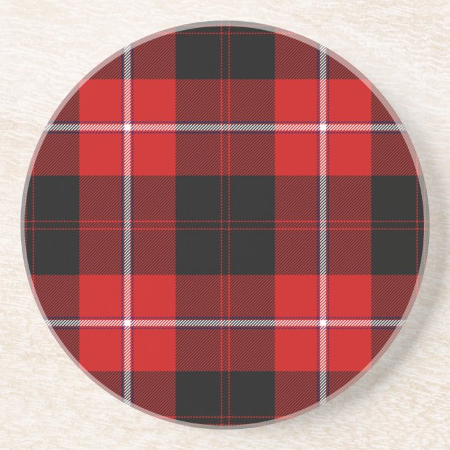 Dessous De Verre En Grès Cunningham Tartan rouge noir (Devant)