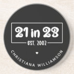 Dessous De Verre En Grès Custom 21st Birthday Cadeau 21 en 23 Est 2002<br><div class="desc">Custom 21st Birthday Celebration 21 in 23 Est 2002 Cadeaux d'anniversaire!</div>