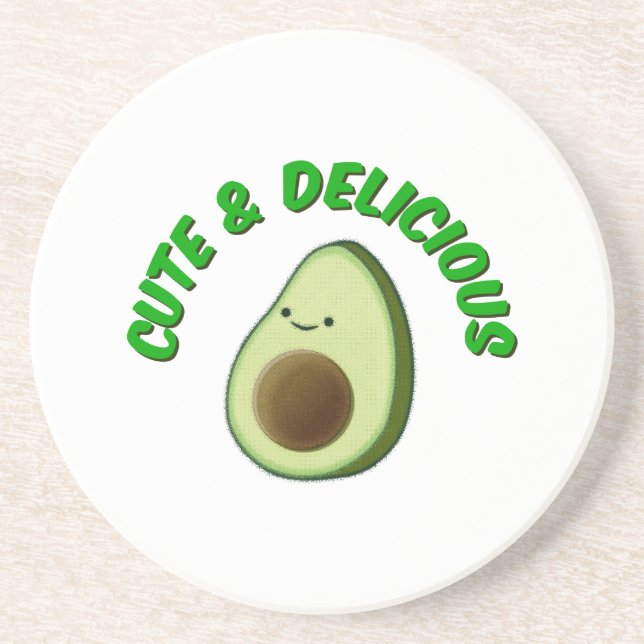 Dessous De Verre En Grès Cute Et Délicieux Avocado (Devant)