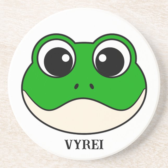 Dessous De Verre En Grès Cute grenouille souriante (Devant)