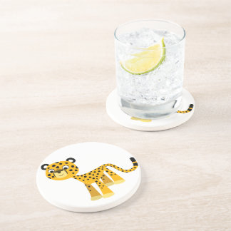 Dessous De Verre En Grès Cute Happy Cartoon Cheetah Coaster