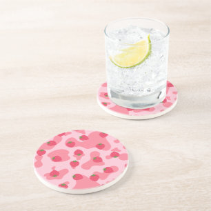 Dessous De Verre En Grès Cute Kawaii Motif de la vache fraise