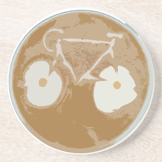 Dessous De Verre En Grès Cyclisme Art Latte (Devant)