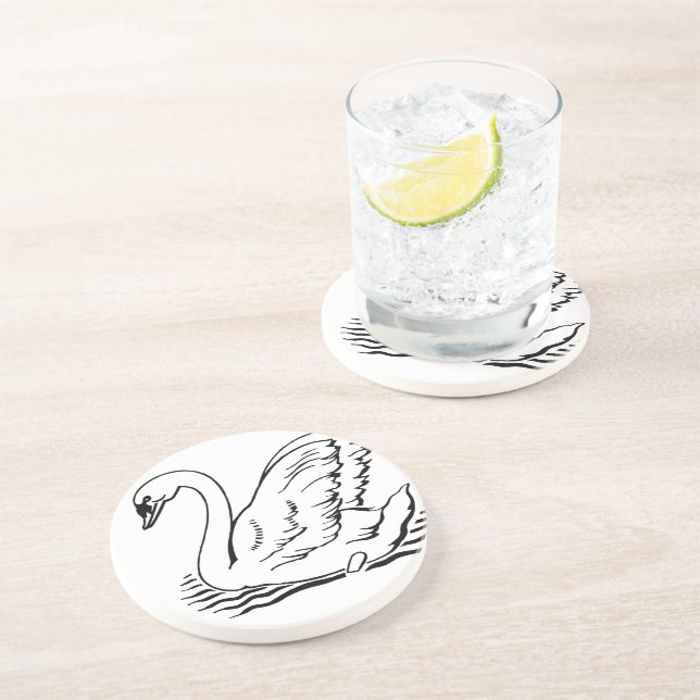 Dessous De Verre En Grès Cygne gracieux (Côté)