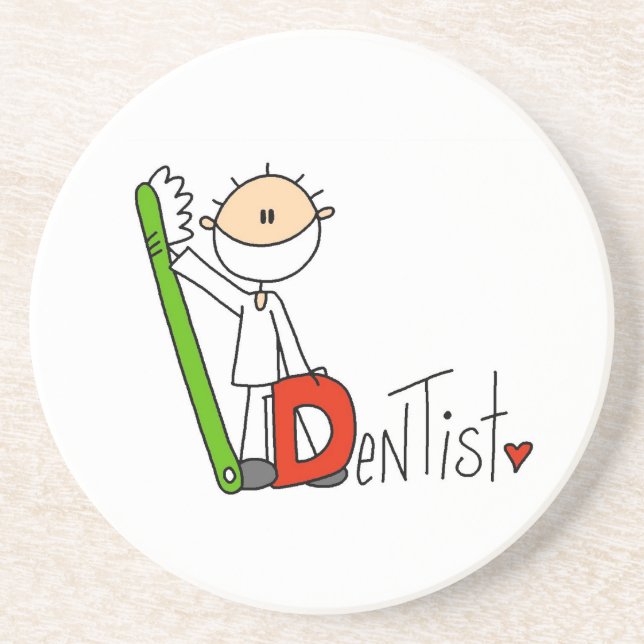Dessous De Verre En Grès D est pour Dentiste (Devant)
