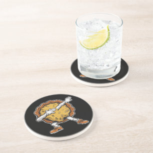 Dessous De Verre En Grès Dabbing de la tarte au potiron le jour de Thanksgi