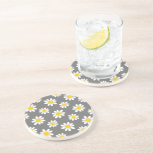 Dessous De Verre En Grès Daisies de White Yellow