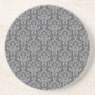 Dessous De Verre En Grès Damas en gris