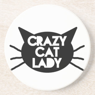 Dessous De Verre En Grès Dame du Crazy Cat