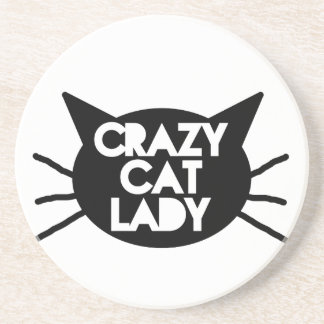 Dessous De Verre En Grès Dame du Crazy Cat