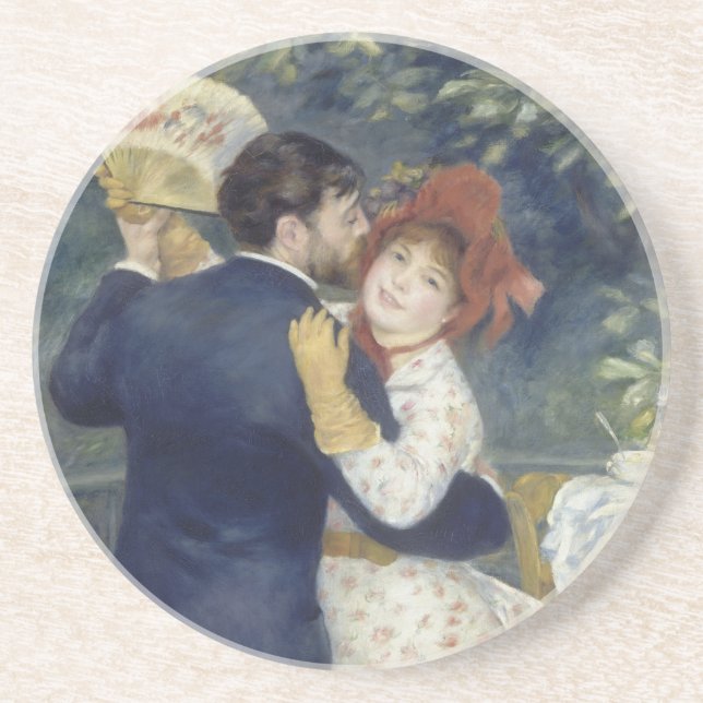 Dessous De Verre En Grès Danse de Pays - Renoir Impressionniste peinture (Devant)