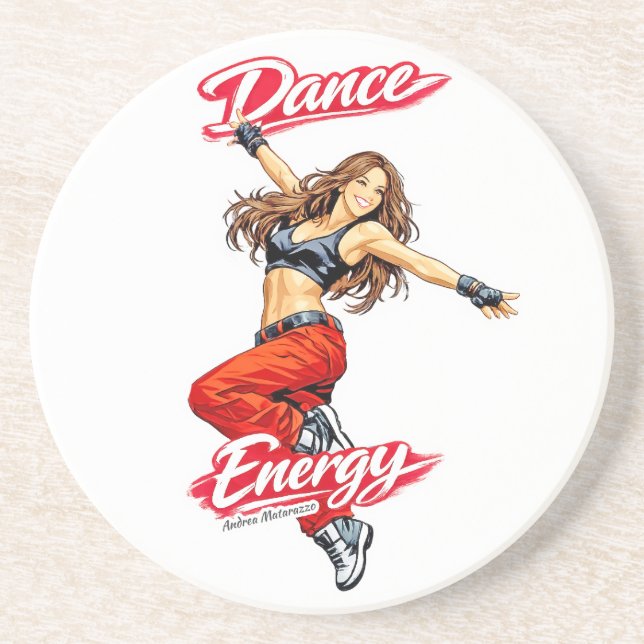 Dessous De Verre En Grès Danse d'énergie et de liberté (Devant)