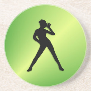 Dessous De Verre En Grès Danse Moderne Verte