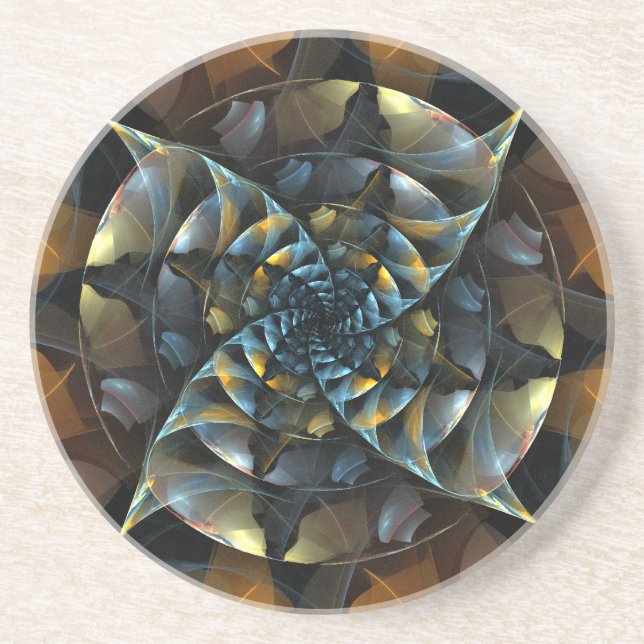 Dessous de verre en grès d'art Abstrait Pinwheel (Devant)