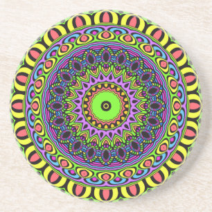 Dessous De Verre En Grès DART Mandala - néon 1