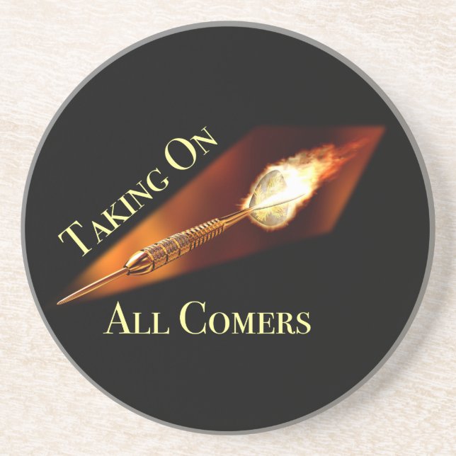 Dessous De Verre En Grès Darts Champion Taking on All Comers (Devant)