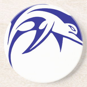 Dessous De Verre En Grès Dauphin bleu