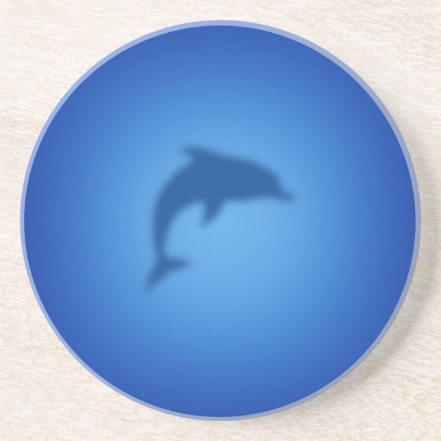 Dessous De Verre En Grès Dauphin bleu (Devant)
