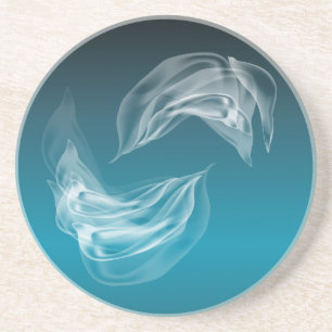 Dessous De Verre En Grès Dauphins Abstraits en jeu