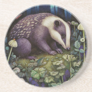 Dessous de verre en grès de Badger de minuit