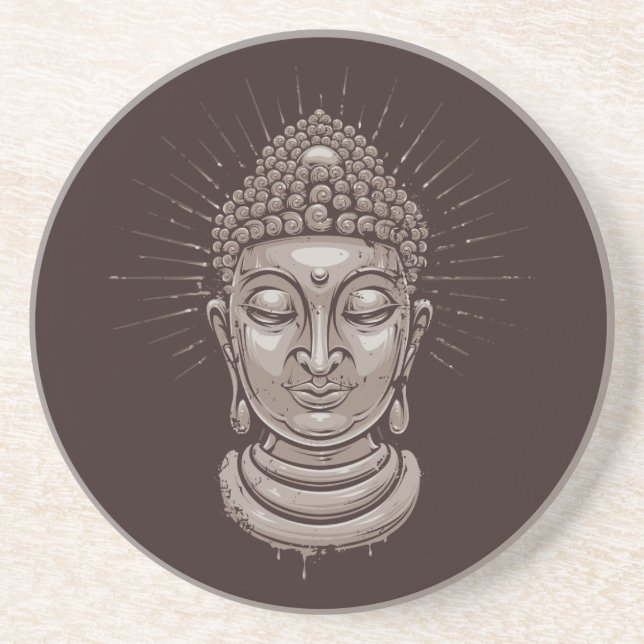 Dessous de verre en grès de Bouddha Illustration (Devant)