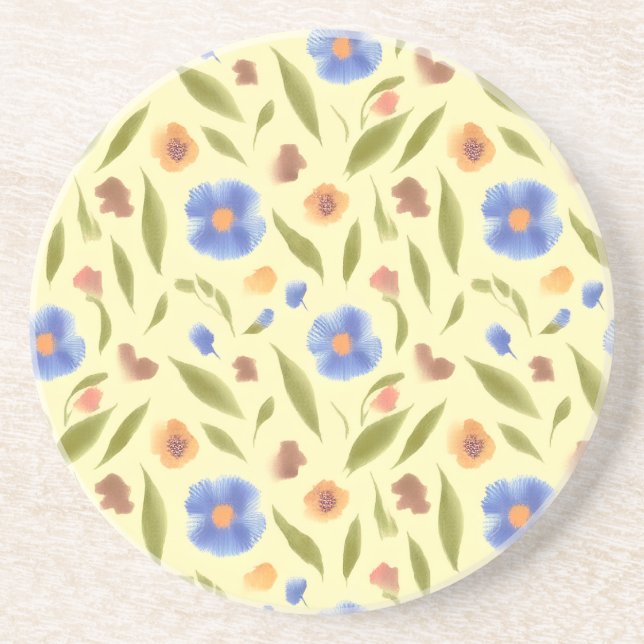 Dessous de verre en grès de jardin fleurissant (Devant)