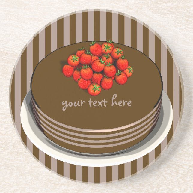 Dessous de verre en grès de la partie de gâteau au (Devant)