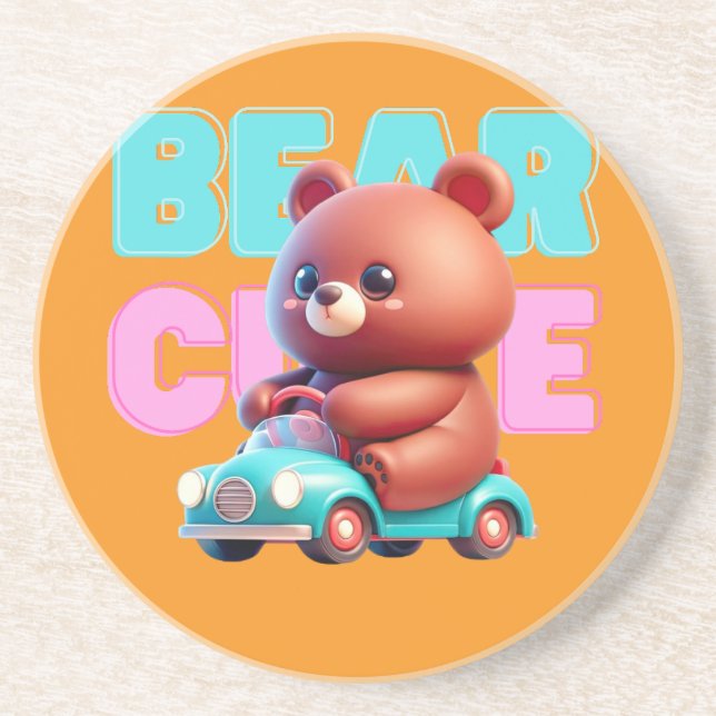 Dessous de verre en grès de l'ours mou (Devant)