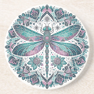 Dessous de verre en grès de Mandala Dragonfly
