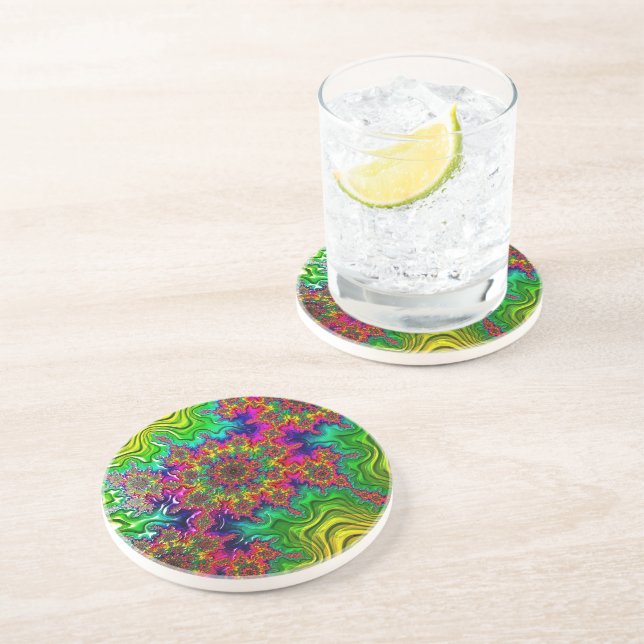 Dessous de verre en grès de Mandelbrot Color Explo (Côté)