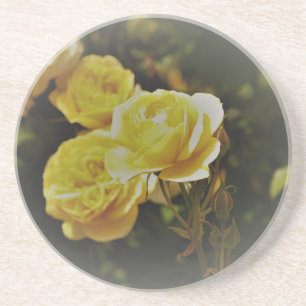 Dessous de verre en grès de roses jaunes boueuses