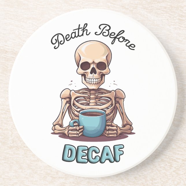Dessous De Verre En Grès Décès avant décaf ; accro au café (Devant)